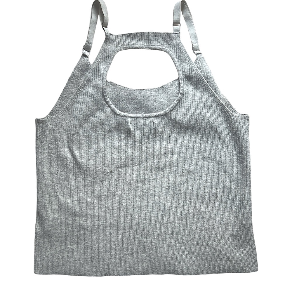 AE Soft Gray Ribbed Knit Tank Top Size XL - Picture 2 of 4